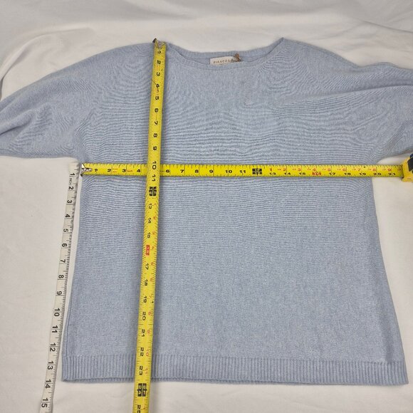 Bianco & Blue Cashmere Blend Sweater Made in Italy Size Large - Picture 12 of 12